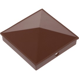 GreenLighting 4x4 Aluminum Pyramid Post Cap Cover for Nominal Wood Posts (Brown, 12 Pack)