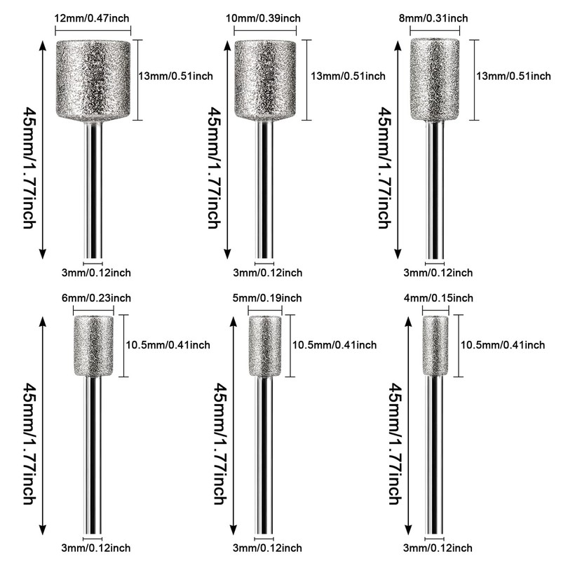 Stone Carving Set Compatible with Dremel, HOMEIDOL 12PCS Diamond Burr