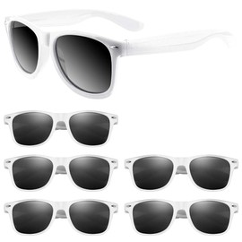 ATDORO 6 Pack Sunglasses For Party, Sunglasses For Summer Beach Pool Wedding, Great For Pool, Birthday Party (White)