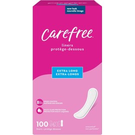 Carefree Panty Liners for Women, Extra Long, Unscented, 100ct - Daily Liners for
