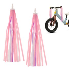 LIQWEI 1 Pair Bike Streamers Bike Tassels, Rainbow Bike Streamers, Kids Bike Accessories, Holiday Bike Handlebar Tassels Scooter Bicycle Tricycle Handlebar Streamers Handle Bar Grips Accessories