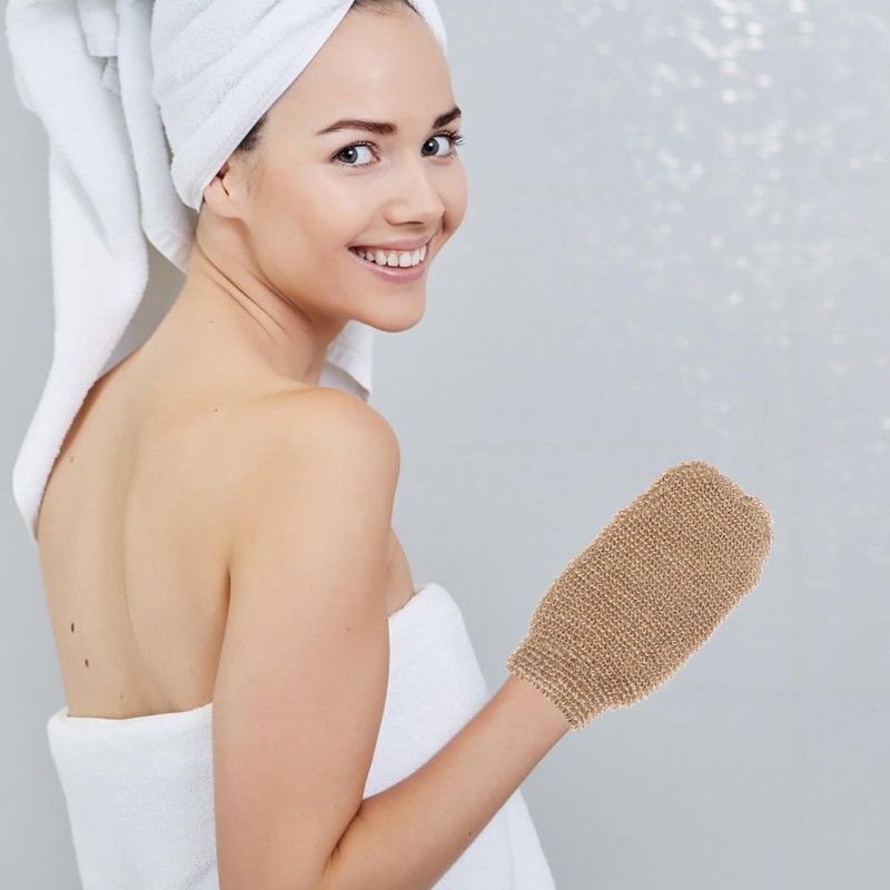 Guantes exfoliantes de yute FOMIYES – Dúo de 2 para