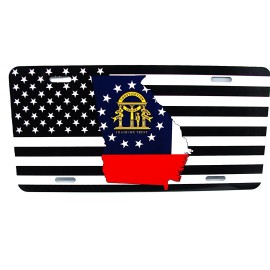 DIGIART INTERNATIONAL GEORGIA STATE FLAG AMERICAN TACTICAL FLAG METAL NOVELTY CAR LICENSE PLATE TAG