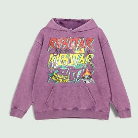 Richstar Graffiti Graphic Hoodie 100% Cotton US Warehouse 6 ColorsColor: Purple, Size: Xl
