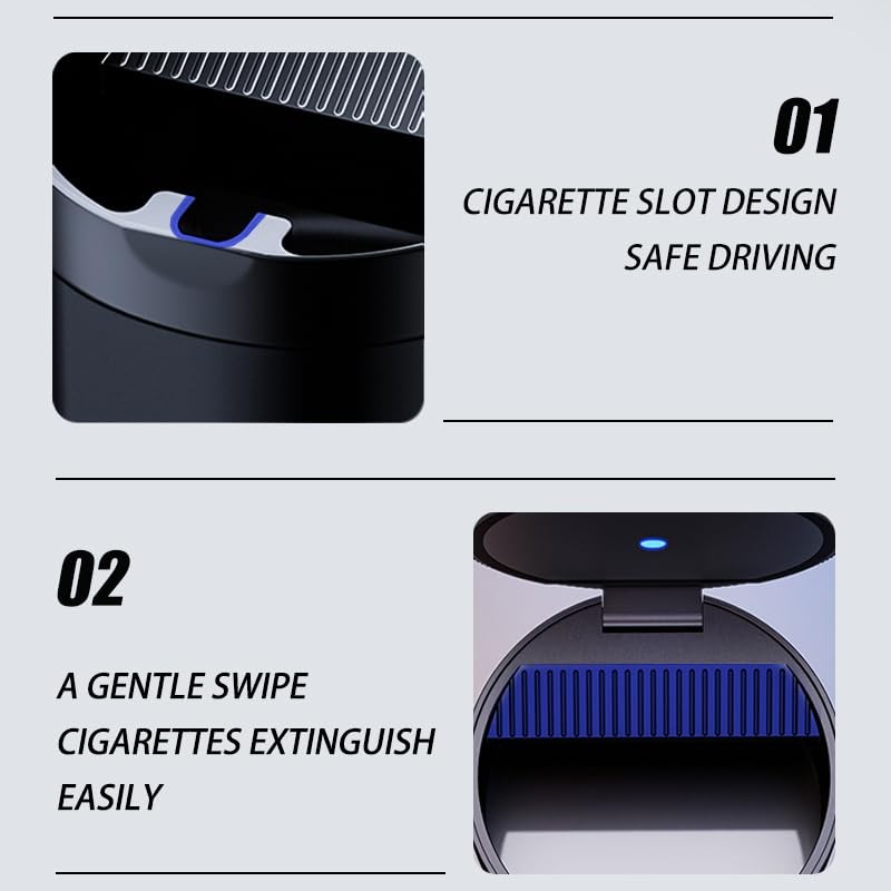 Tmengdao Car Ashtray with Lid Smell Proof,Smokeless Ashtray for Cup
