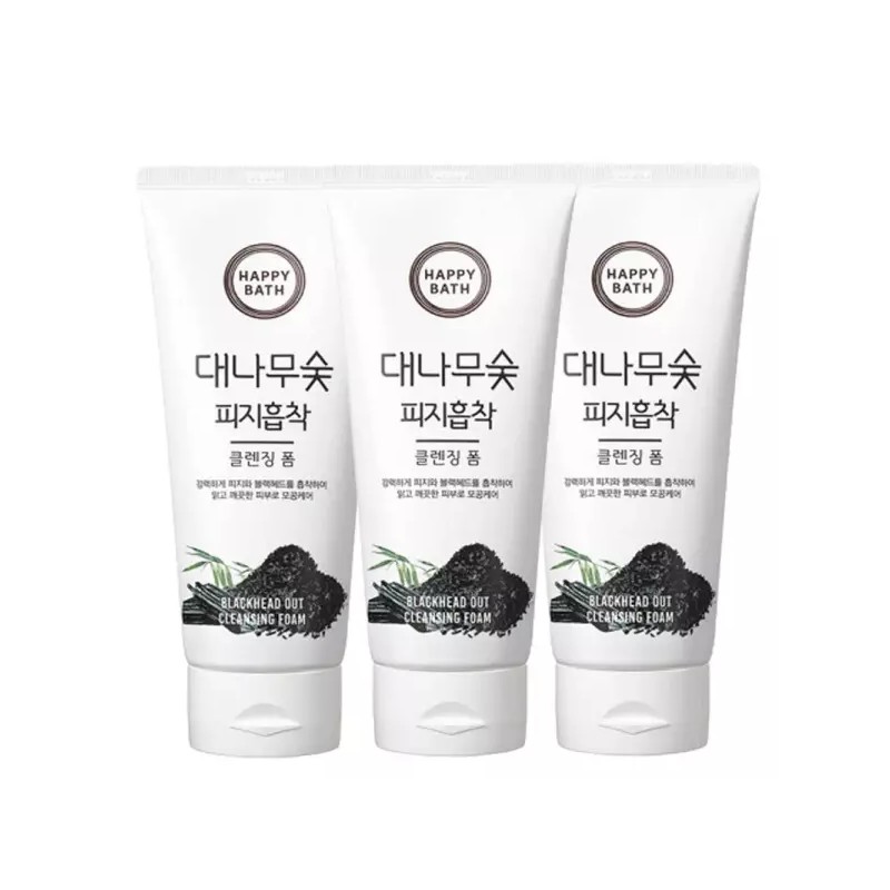 Happybath 해피바스 대나무숯 피지흡착 클렌징 폼 200g x 3개 Happy