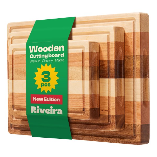 Riveira Walnut/Cherry/Maple Wood Cutting Board – Versatile And Durable: Set