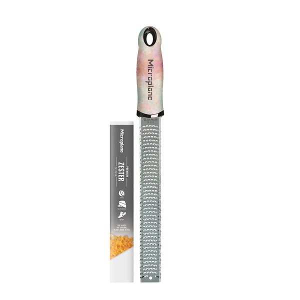 Microplane Zester Grater in Ombre for Citrus Fruits, Hard Cheese, Ginger, Chocolate and Nutmeg with Fine Stainless Steel Blade - Made in USA