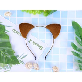 Bonnie Z. Leonardo Fine Velvet Cat Ears Headband Brown