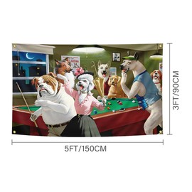 Dog funny flag 3X5FT Banner,Man Cave Wall Flag for College Dorm Room Frat Outdoor Parties Gift Tailgates,with 4 Brass Grommets.