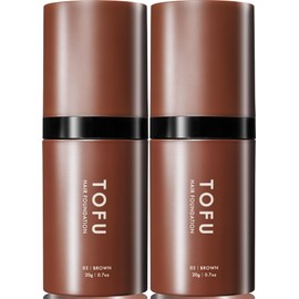 [TOFU公式] ヘアファンデーション 白髪隠し 薄毛隠し パウダー 【白髪も薄毛も一本で自然に仕上がる】 増毛 生え際 円形脱毛症 メンズ レディース （新色ブラウン／20g／2個セット）