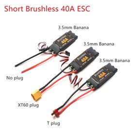 40A Brushless ESC 2-4S Electronic Speed Controller XT60 Plug with 5V 3A BEC 3.5MM Banana Head for Airplane Aircraft Helicopter Boat FPV F450 Mini Quadcopter