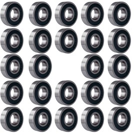 Tonmp 24 PCS 608-2RS Ball Bearing - Double Rubber Sealed Shielded Miniature Deep Groove Bearings for Furniture Wheel,Skateboards, Inline Skates, Scooters, Roller Blade Skates (8 x 22 x 7mm)