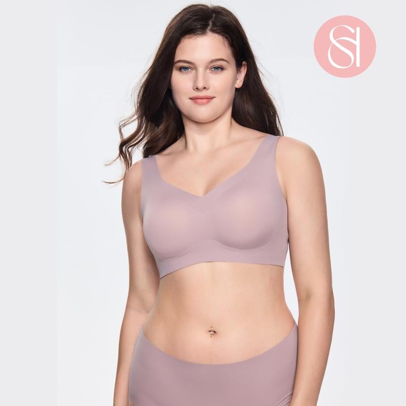 SOFT INTENTION Women's Seamless Bra Wireless Bra Full Coverage Push