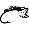 Fishing Hook Vinyl Decal Sticker Laptop Wall Window Bumper Sticker