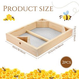 Cinnvoice 2 Pack Beehive Candy Board 10 Frame, Bee Candy Board Pollen Patty for Honey Feed Bees Feeders for Hives Bee Feeder Assembled Winter Cover Well Overwintering Colonies