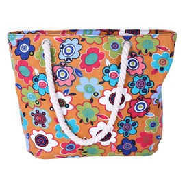 FAVORTALK Beach Bag with Zip Tote Bag with Zip Beach Bag Canvas Handbags for Women Canvas Tote Bag with Zipper Girls Casual Shoulder Bag for School Travel Work (Vibrant Orange),B25909