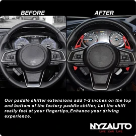 NYZAUTO Aluminum-Alloy Steering Wheel Paddle Shifter Extension Compatible with Subaru BRZ Forester Legacy Outback XV WRX & GT86 - Red