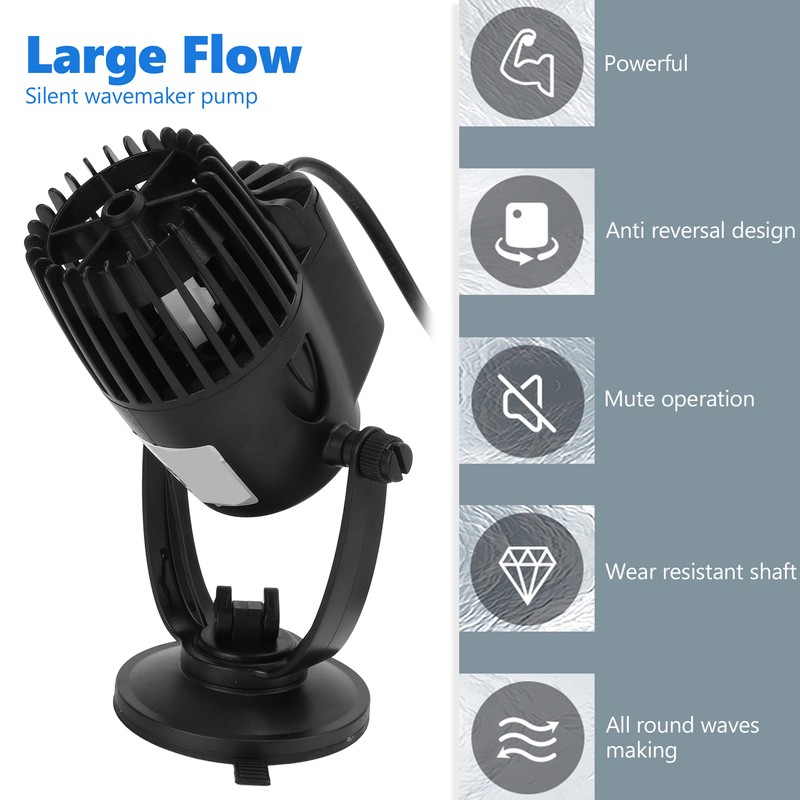 Aquarium Wavemaker Pump 360° Adjustable Reversal Free Fish Tank Circulation