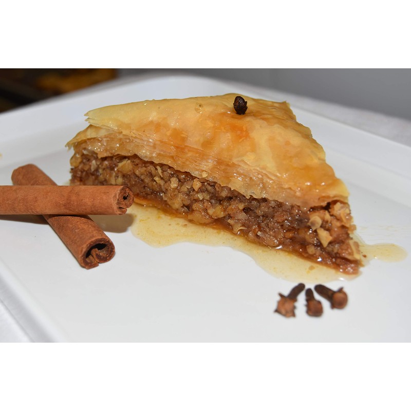 Walnut Baklava Hand Made Traditional Greek Pastry, 4 pieces (about