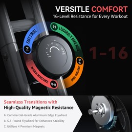 Indoor Exercise Bike Stationary Bikes for Home Gym, Lightweight Cycling Foldable Bike with 70% Pre-Assembled, 260 LBS Capacity, Flywheel of 5.5 LBS for Quiet Home Workout