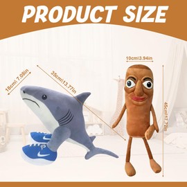 HOVCEH Tralalero Tralala Plush, 2 Pack Italian Brainrot Plush Toys, 45cm Plushes for Kids & Adults, 35cm Soft Stuffed Shark Plushes, Funny Italian Brainrot Figures for Fans