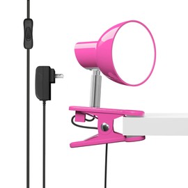 TOPMB LED Clip on lamp,5W Super Bright Reading Light, 330° Rotation Small Lamp with Clamp on Desk/Table/Bed Headboard/Cupboard Home Lighting, Modern and Save Space Illumination Powerful Lamp Pink
