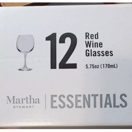 MARTHA STEWART ESSENTIALS 12-Pc. 5.75 oz. Red Wine Glasses Set A9