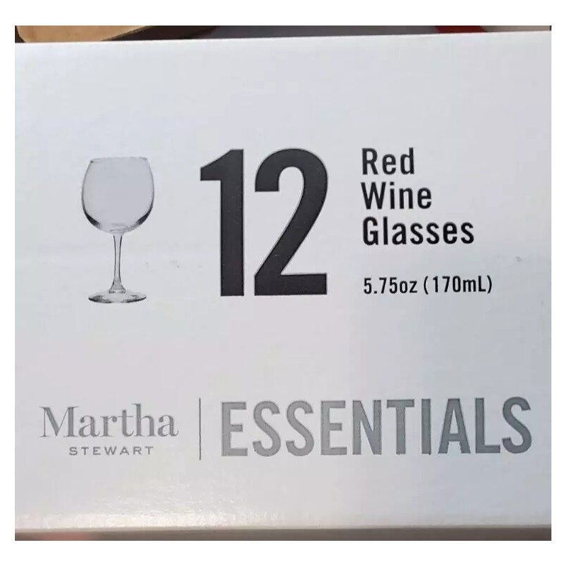 MARTHA STEWART ESSENTIALS 12-Pc. 5.75 oz. Red Wine Glasses Set