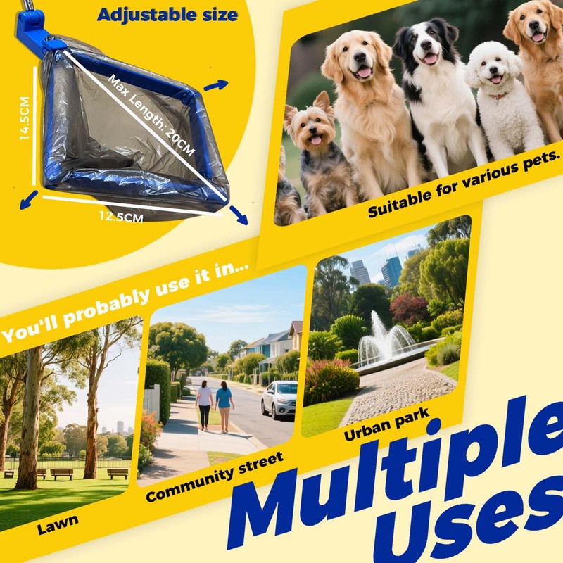 Niubility Portable Dog Poop Catcher on Walk, 38" Stainless Steel