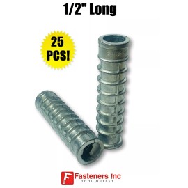 Redding Fasteners (Qty 25) 1/2" x 3" Lag Shield Anchor Long Zinc Alloy 3/4" Hole