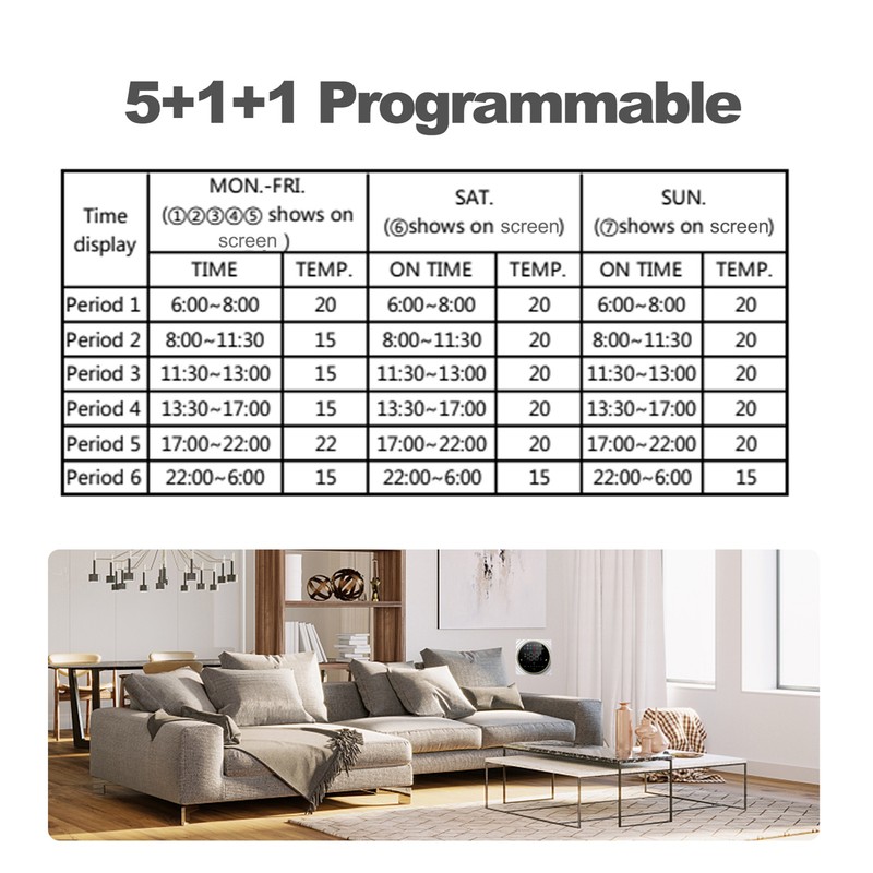 Smart Thermostat 5A Digital Programmable Underfloor Heating Temperature Controller Digital