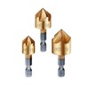 Countersink Drill Bit Set 3 Pcs 1/4'' Hex Shank High