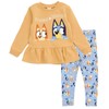 Bluey Bingo Toddler Girls Peplum Sweatshirt and Leggings Outfit Set