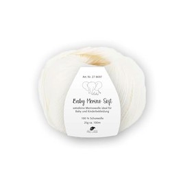 PRO LANA Baby Merino Soft – Colour: White (01) – 25 g/Approx. 100 m Wool