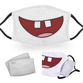 Front Teeth Mouth - Reusable Adult Face Masks - 2 Filters Included