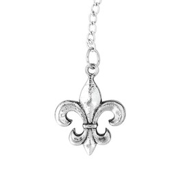 Supreme Housewares Infusor de bola de té de malla de acero inoxidable 18/8 de 2 pulgadas, difusor de intervalo de té con dije de flor de lis de aleación de zinc