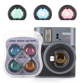 MUZIRI KINOKOO Fuji Mini 41 Lens Filter Set 4 Colors, Lens Filter Compatible for Instax Mini 41 Instant Camera Lens Accessories, Blue Green Pink Yellow Close-Up Lens Filter Set (4 Pack)