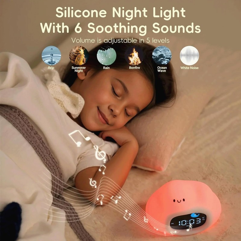 Digital Sunrise Alarm Clock with White Noise Machine – Night