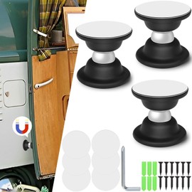 FWUNYVN 3 Pack Magnetic Door Catch, RV Door Holder Baggage Door Catch to Keep Door Open, Magnetic Door Stop for RV, Campervan, Trailer, Motor Home, Boat Compartments (Black)