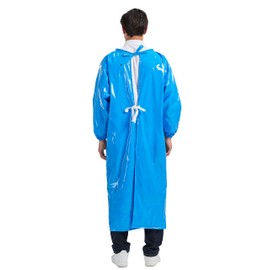 Nanxson Unisex Waterproof Long Sleeve Apron TPU Eco Friendly Kitchen Work Apron Meat Apron Butcher Apron, blue