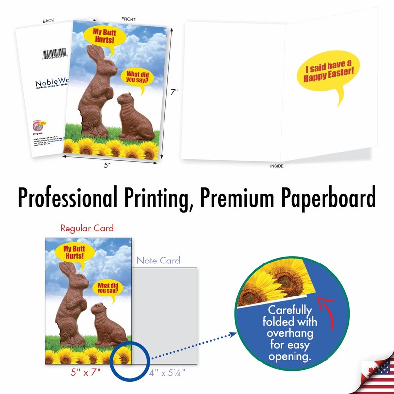 7292 'My Butt Hurts' - Funny Easter Greeting Card with