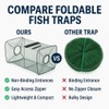 M.O.S Compact Foldable Fishing Net Trap with Zipper Nylon Mesh