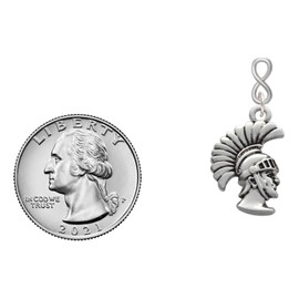 Delight Jewelry Silvertone Large Trojan - Mascot Silvertone Infinity Post Earrings