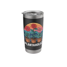 Plantaholic Urban Gardener Retro Dahlia Garden Planter Stainless Steel Insulated Tumbler