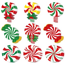 54 Pcs Christmas Candy Cut-Outs Double Printed Winter Paper Decor for Christmas Bulletin Board Classroom Decoration (Candy 54)