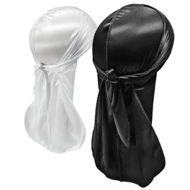 ZEACCT 2 Pack Quick-Drying Sports Bandanas, Sweat-Absorbent Bandanas, Pirate Bandanas Skull Hats, Used for Hiking, Cycling, Motorcycles (Black, White)