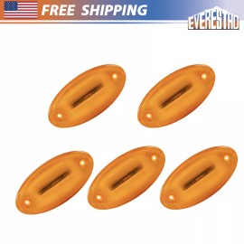 EVERESTHD 5Pcs Fit For International Truck 08-18 Cab Roof Front Marker Lamp Amber LED 12V
