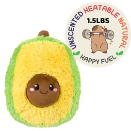 Avocado Microwavable Unscented 1.5 lbs Heating Pad For Women And Kids- Cute Soft Cozy Pillow Plush Heatable Warm Stuffed Animals- Kawaii Hot And Cold Plushie Food Toy- Avocado Gifts For Girls And Boys