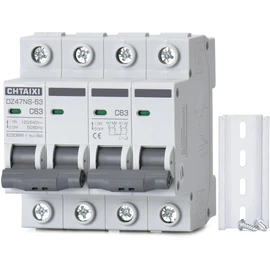 Chtaixi Manual Transfer Switch, 63 Amp 120V/240V AC Dual 2-Pole DIN Rail Mount RV Transfer Switch, Single-Side Interlock Circuit Breaker MTS D2P C63